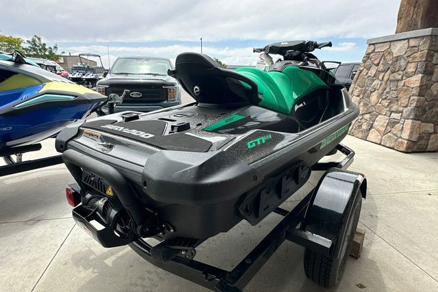 A Sea-Doo jet ski on a trailer, ready for adventure.