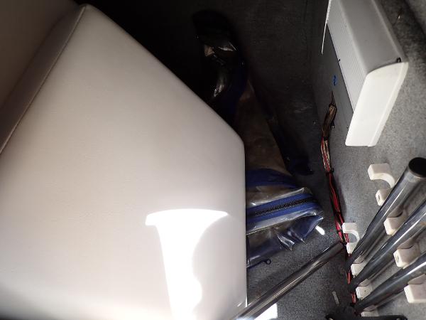 Interior view of a 2011 Chaparral 287 SSX boat storage compartment.