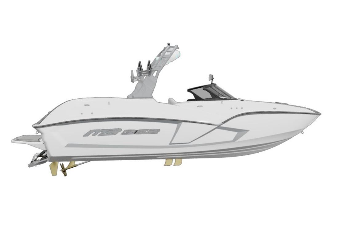 2027 MB B52 25 Alpha boat with sleek design and modern features.