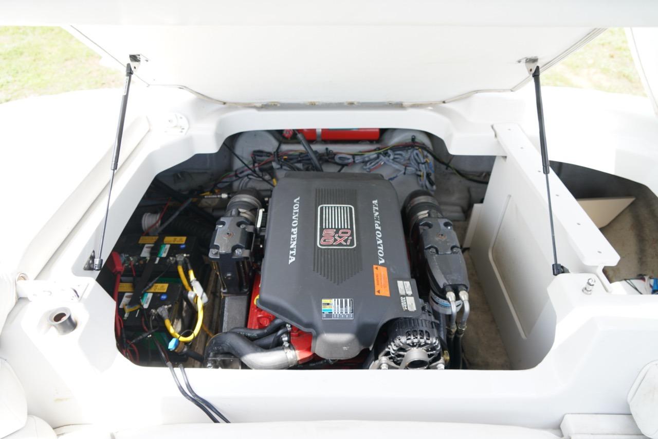 2004 Crownline 216 LS boat engine compartment with Volvo Penta motor.