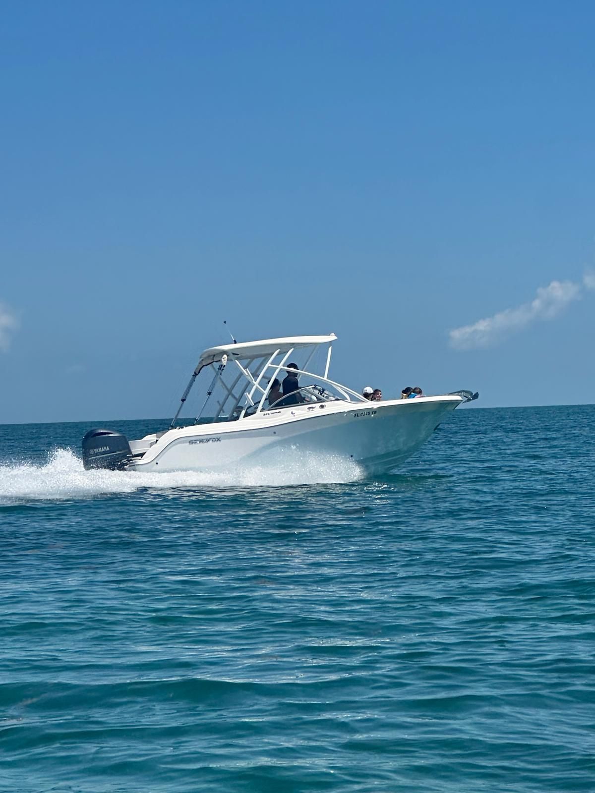 2021 Sea Fox 226 Traveler boat on open sea.