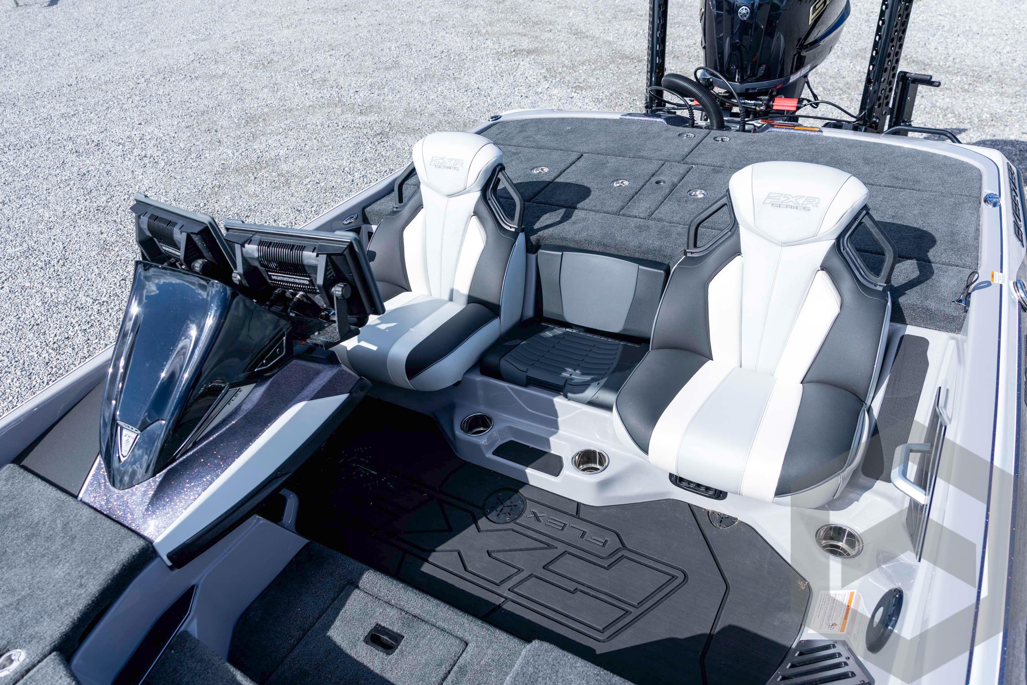 2026 Skeeter FXR20 FLEX boat interior with dual seats and advanced dashboard controls.