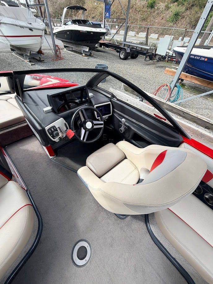 Interior of a 2016 Malibu Wakesetter 20 VTX boat.