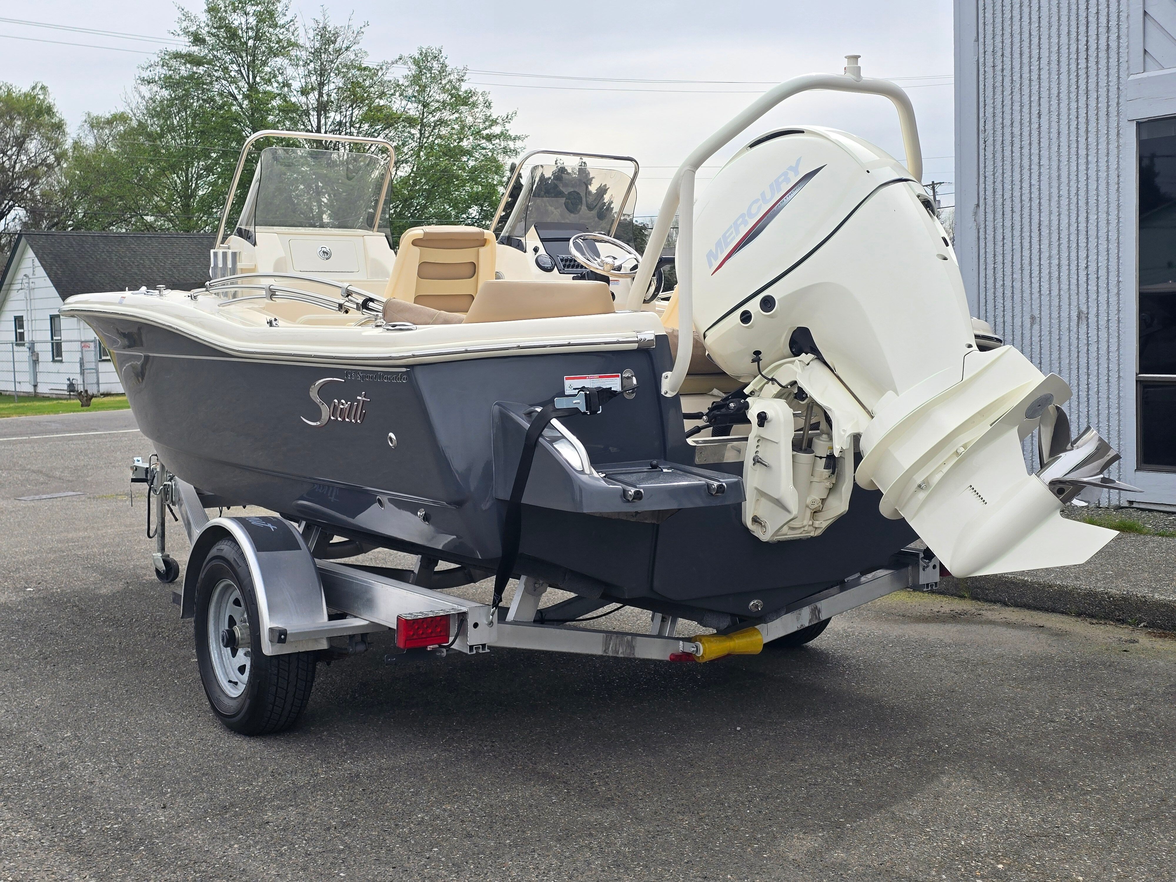 2022 Scout 195 Sport Dorado on a trailer.
