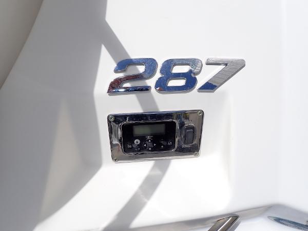 2011 Chaparral 287 SSX boat detail with control panel and model number.