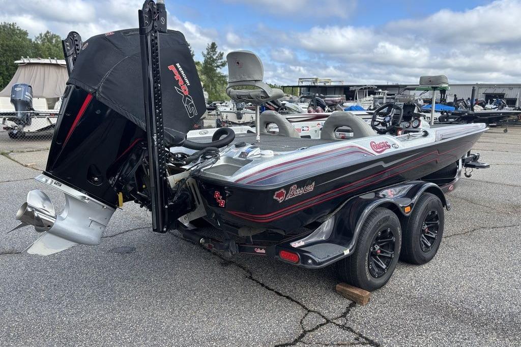 2020 Bass Cat Cougar FTD boat on trailer, featuring dual seats and powerful outboard motor.