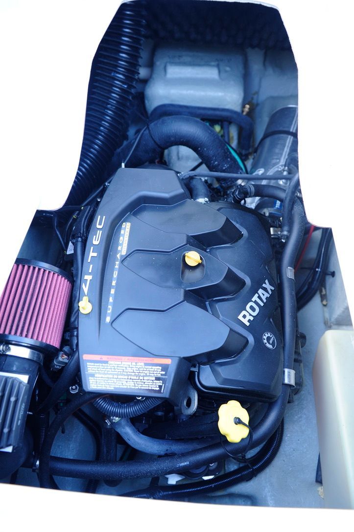 Engine compartment of a 2011 Custom Challenger 180 with a Rotax engine.
