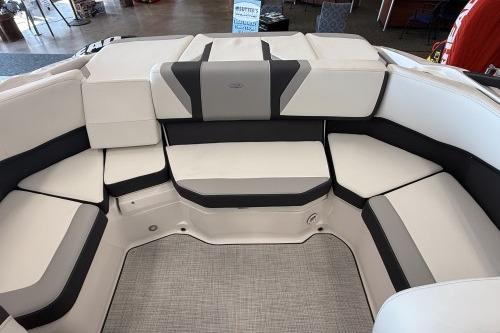 2027 Regal 2000 ES boat interior with cushioned seating and modern design.