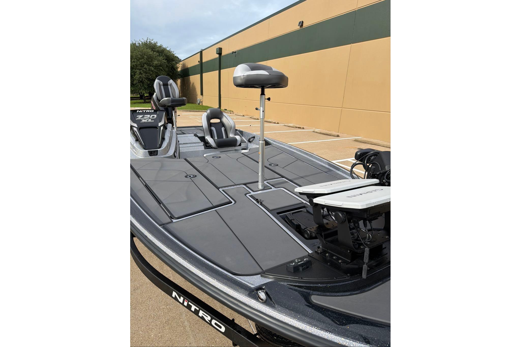 2026 Nitro Z20 XL fishing boat with sleek deck and seating.