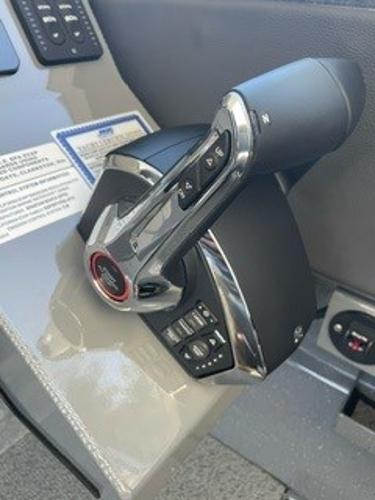 Throttle control of 2025 Spartan 2600 Olympia boat, featuring sleek design and advanced controls.
