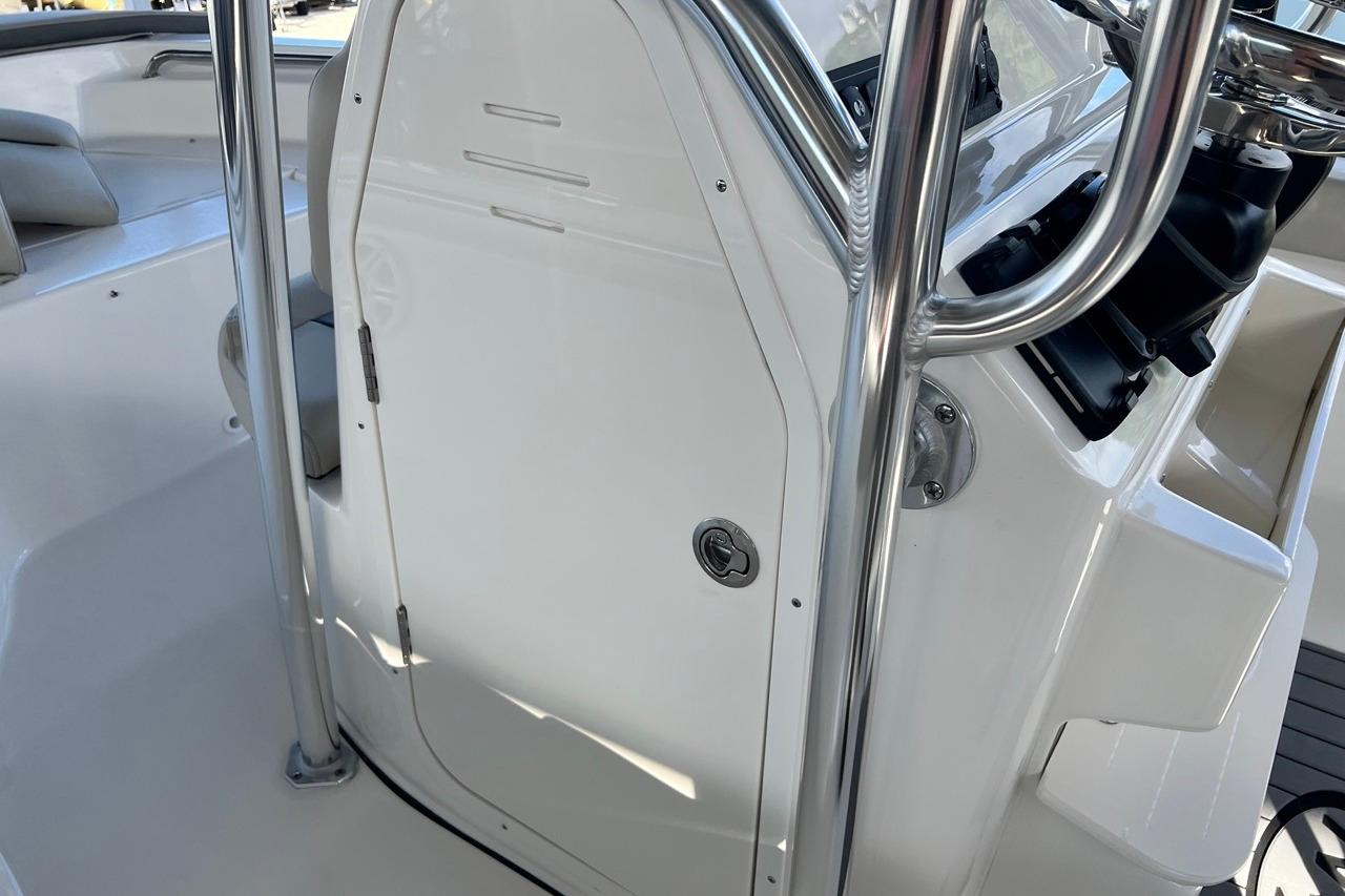 2026 Key West 189 FS boat interior with sleek design and stainless steel features.