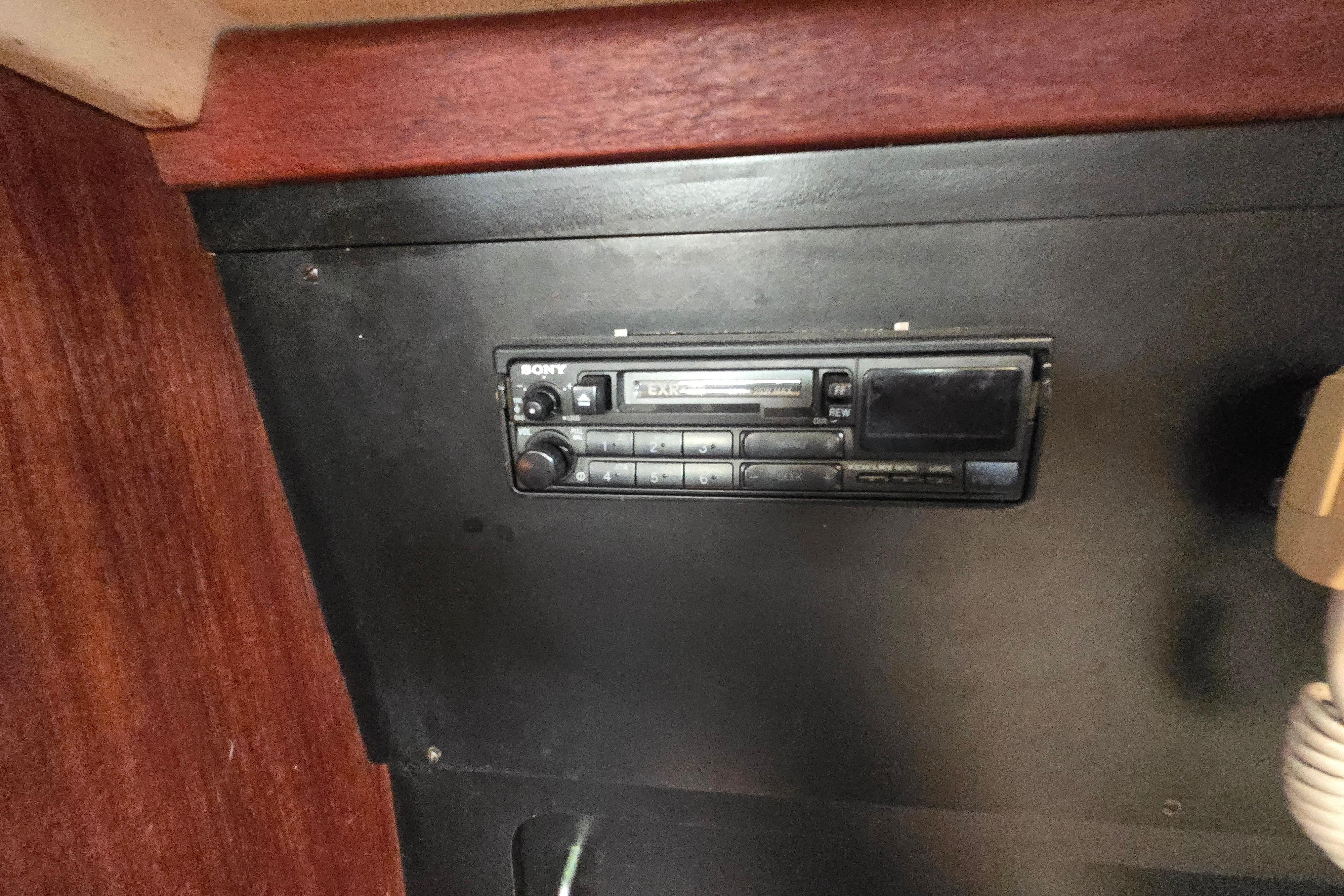Sony stereo system in a 1988 Sabre 38 sailboat interior.