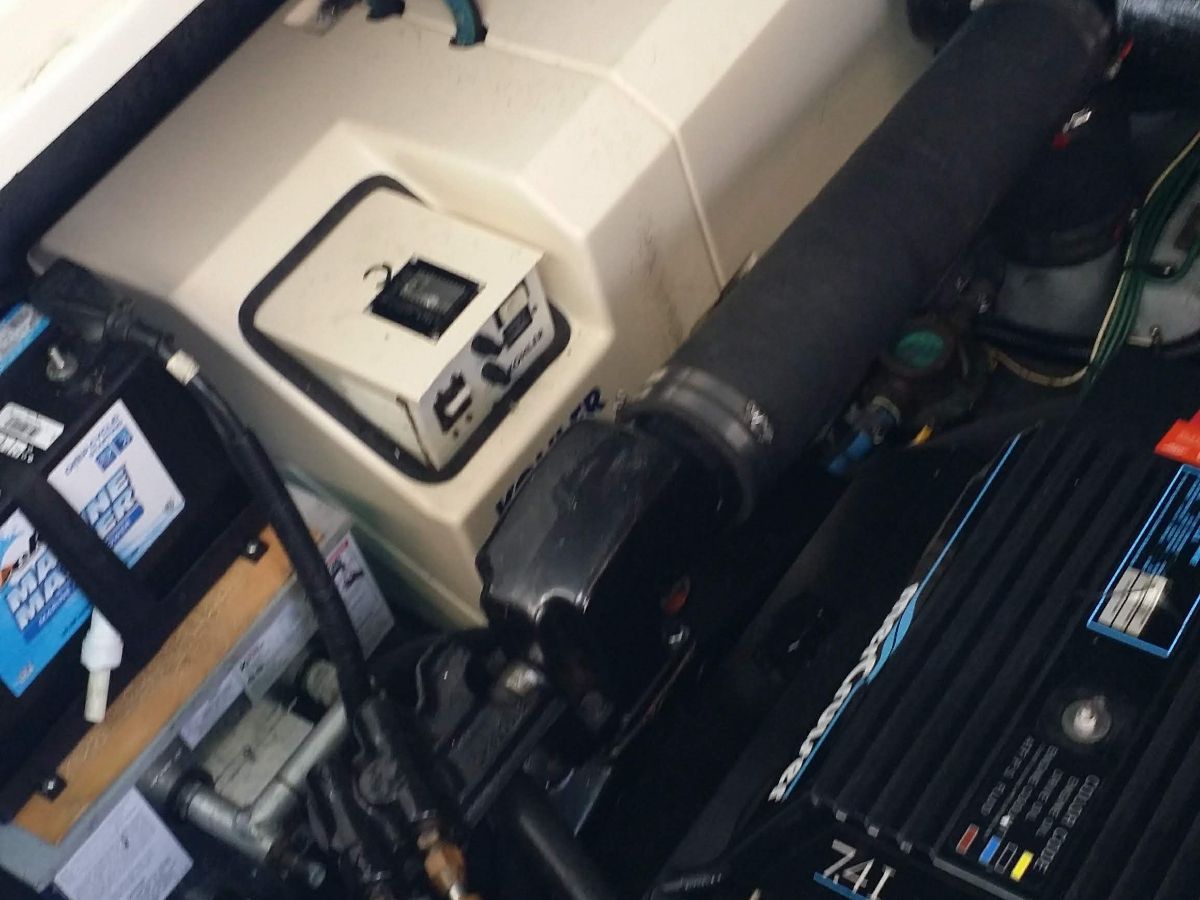 Engine compartment of the 1995 Sea Ray Sundancer 330.