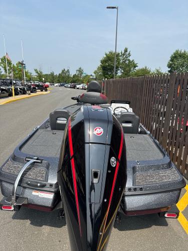 2025 Nitro Z20 XL Pro boat, rear view, parked outdoors on a sunny day.
