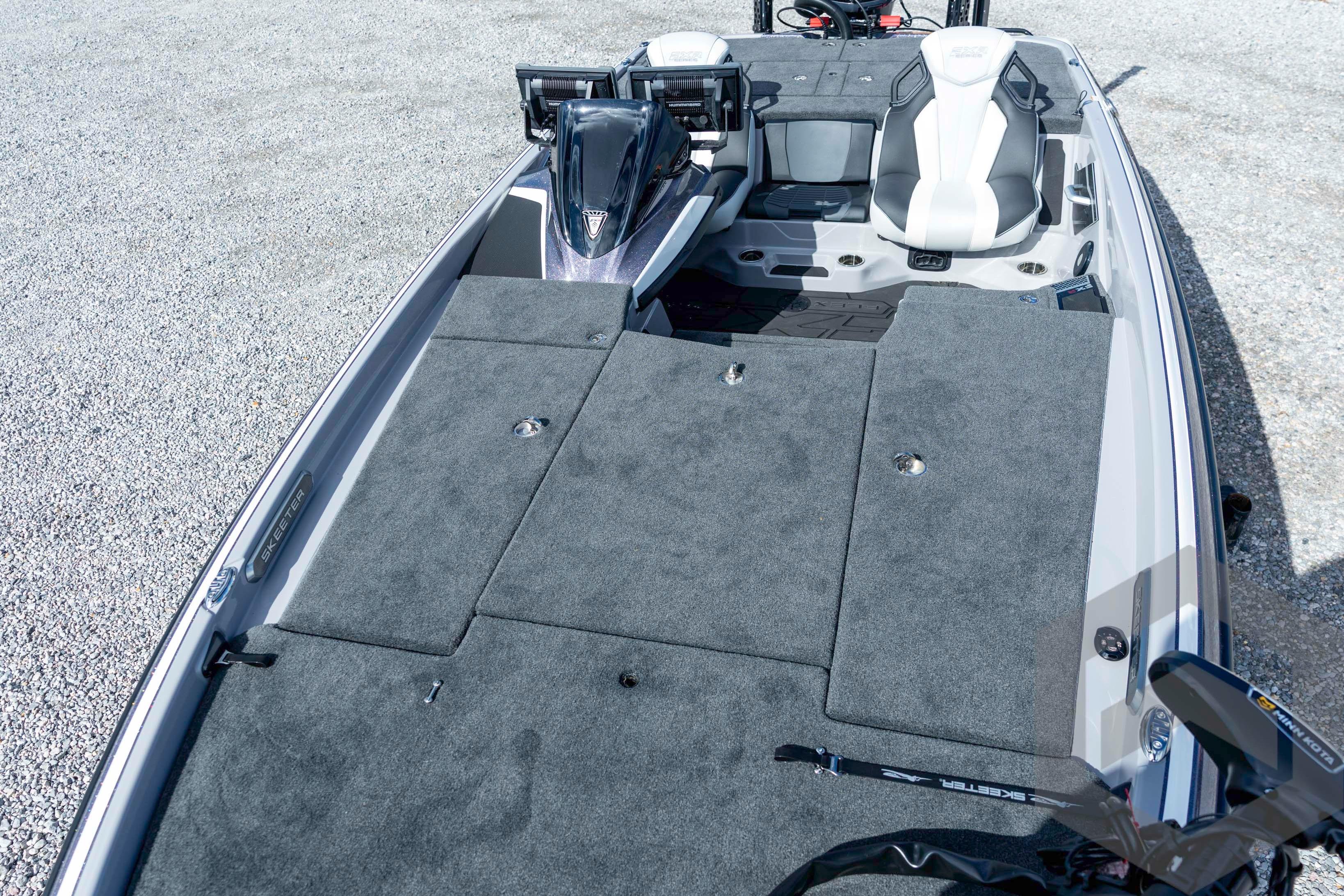2026 Skeeter FXR20 FLEX boat interior with spacious deck and seating.