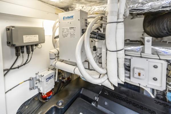 Engine room of 2013 Princess V57 yacht.