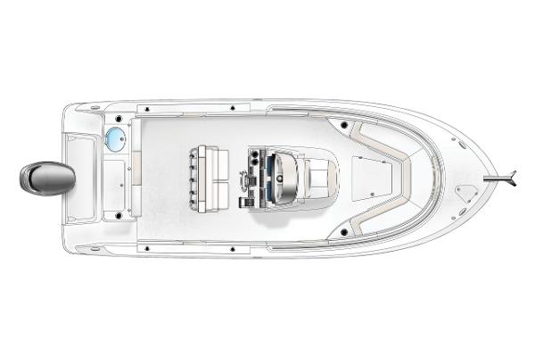 Manufacturer Provided Image: 2019 Robalo R242 Center Console boat layout, top view.