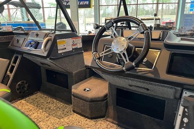 2026 Ranger VX1888 WT boat interior with steering wheel and dashboard controls.