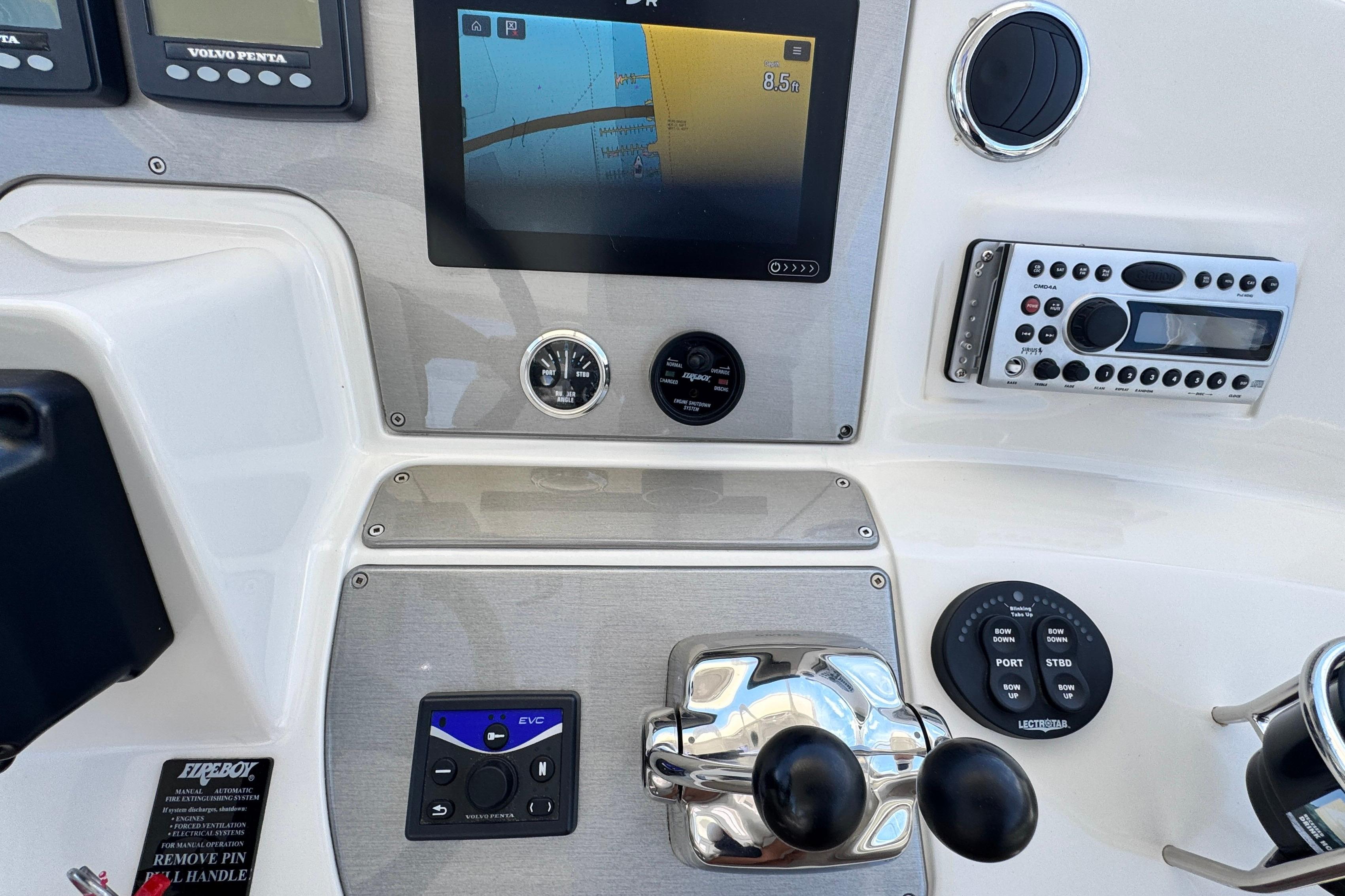 2007 Carver 47 Motor Yacht Control Panel with Navigation and Audio Systems