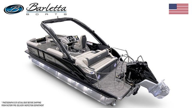 2026 Barletta Corsa 23UA pontoon boat with sleek design and modern features.