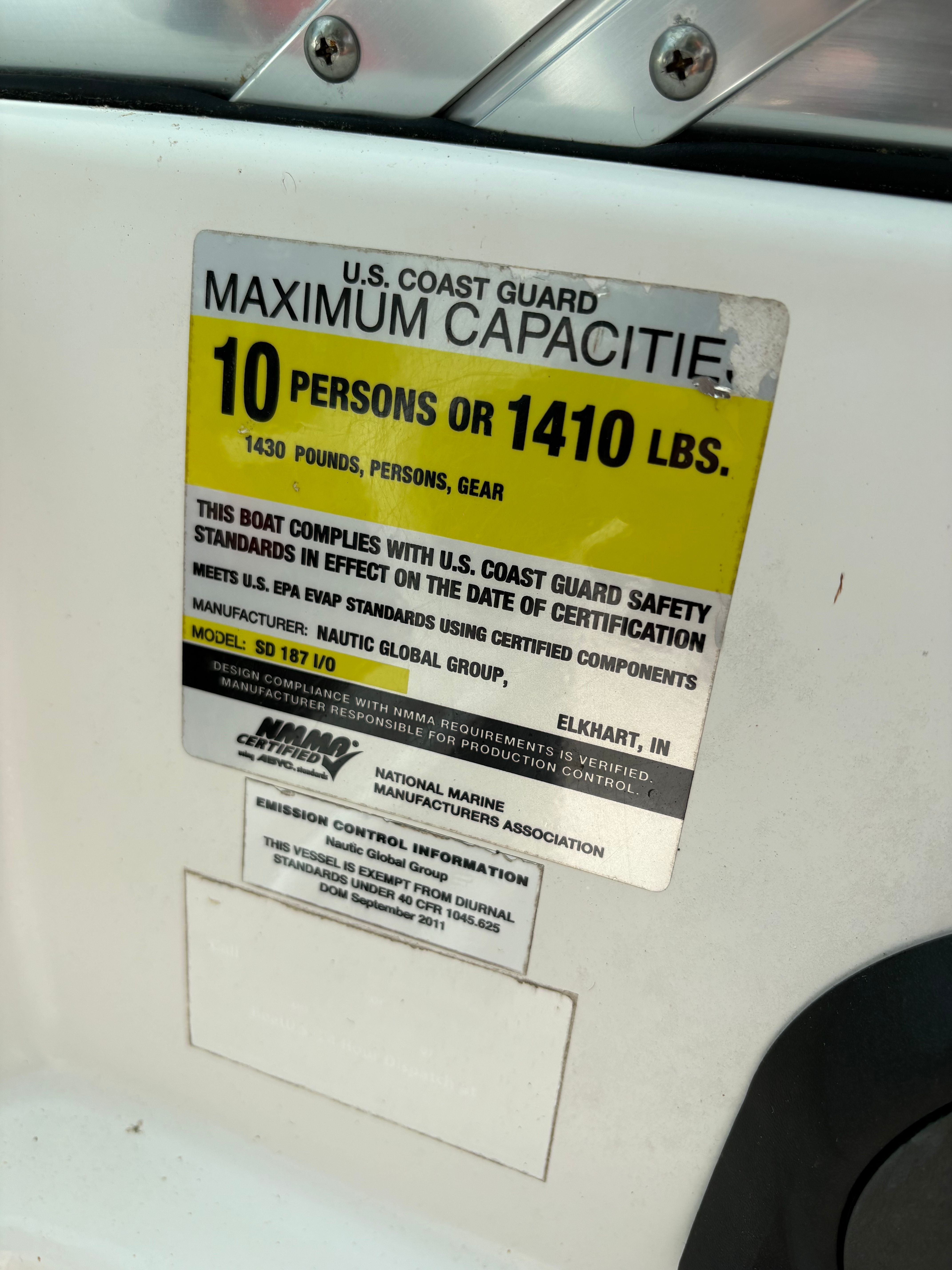 2012 Hurricane SD 187 I/O - 2