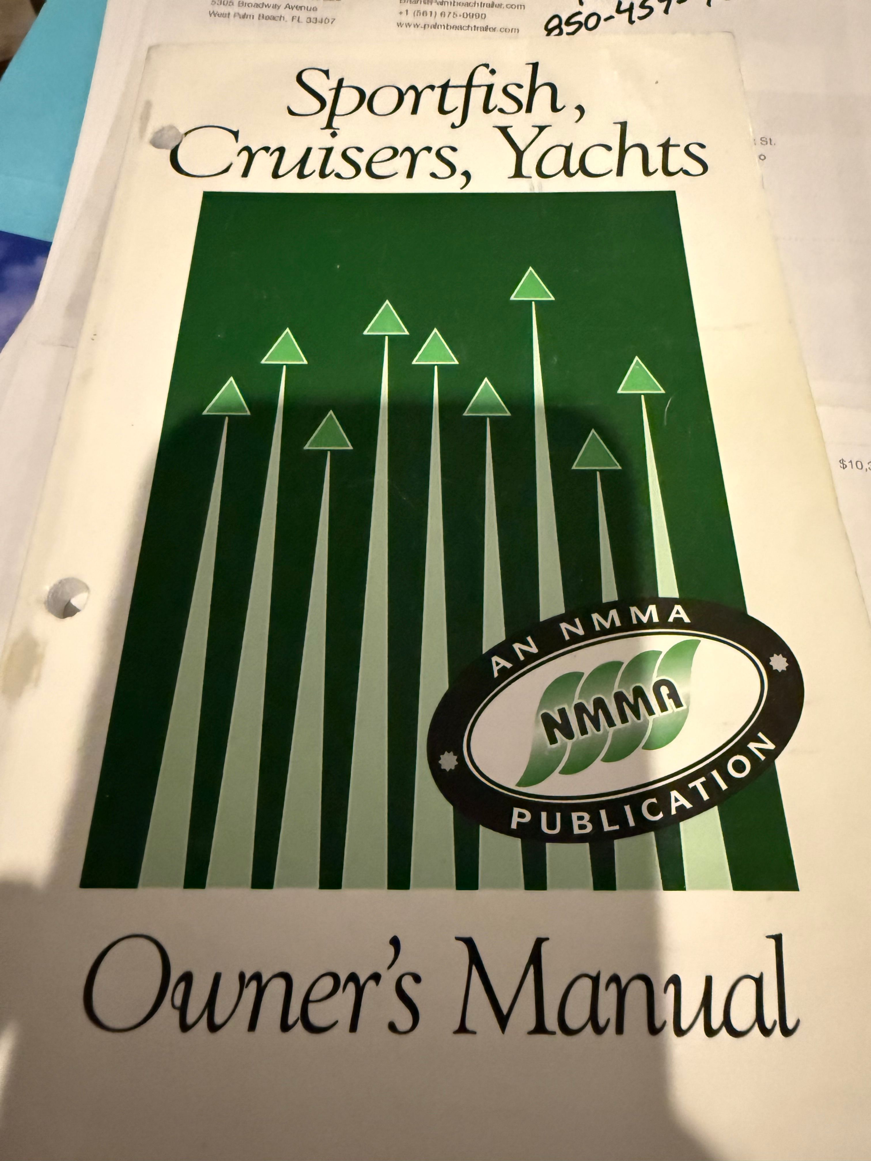 Owner's manual for sportfish, cruisers, yachts.