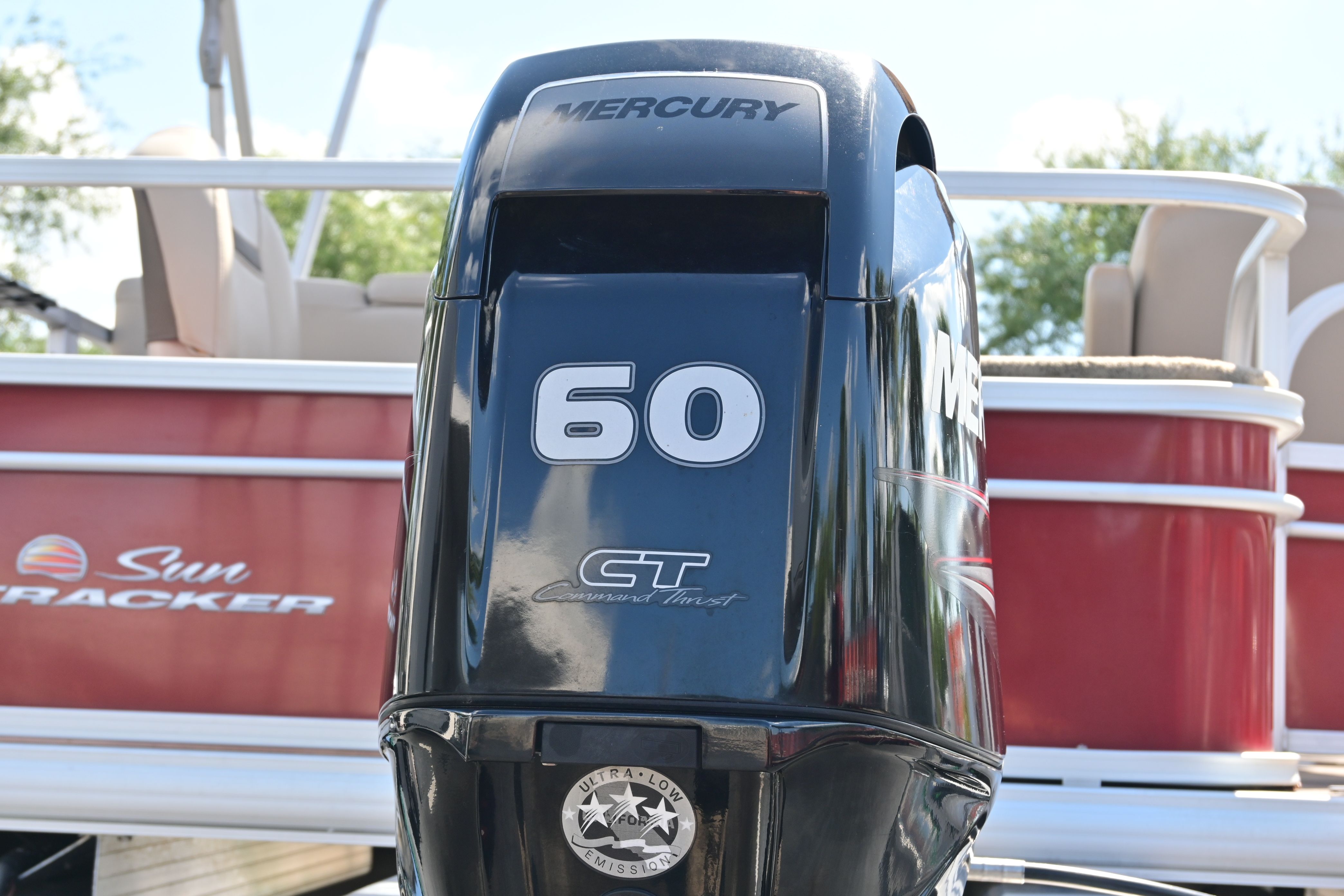 2019 Sun Tracker FISHI with Mercury 60 HP outboard motor.