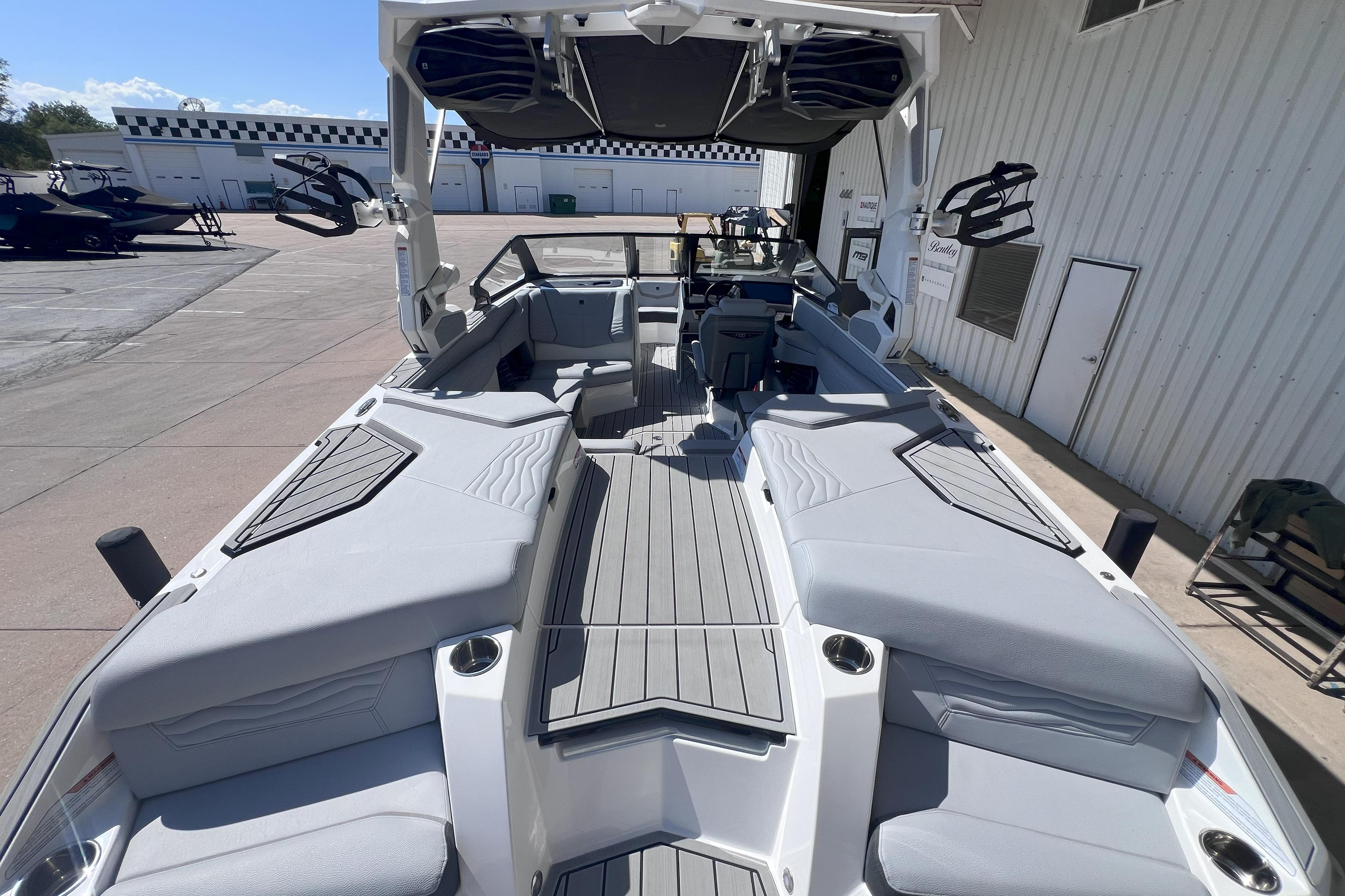 2025 Nautique Super Air Nautique G21 boat interior with sleek seating and modern design.