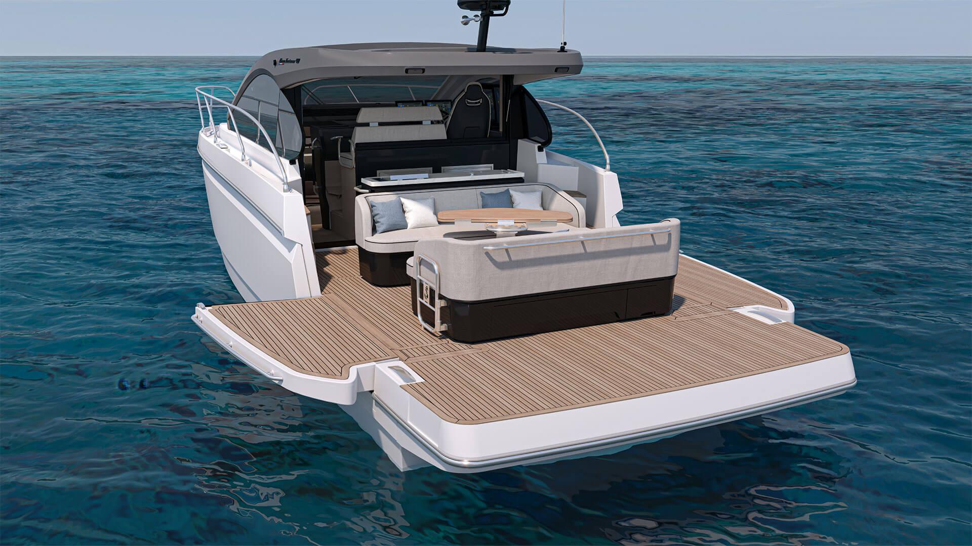 2026 Beneteau Gran Turismo 40 yacht with spacious deck on open water.