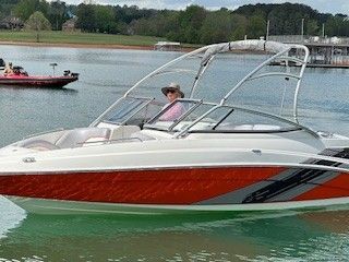 2008 Yamaha AR230 boat on a calm lake.