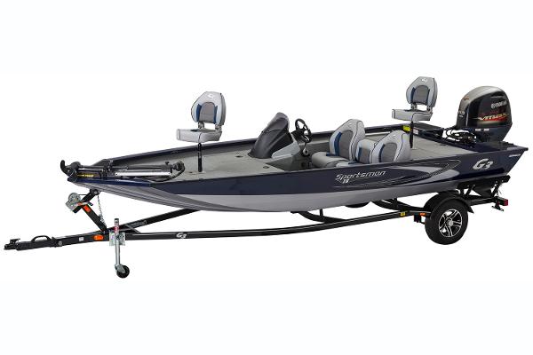 Manufacturer Provided Image: 2018 G3 Sportsman 18 fishing boat with trailer and outboard motor.