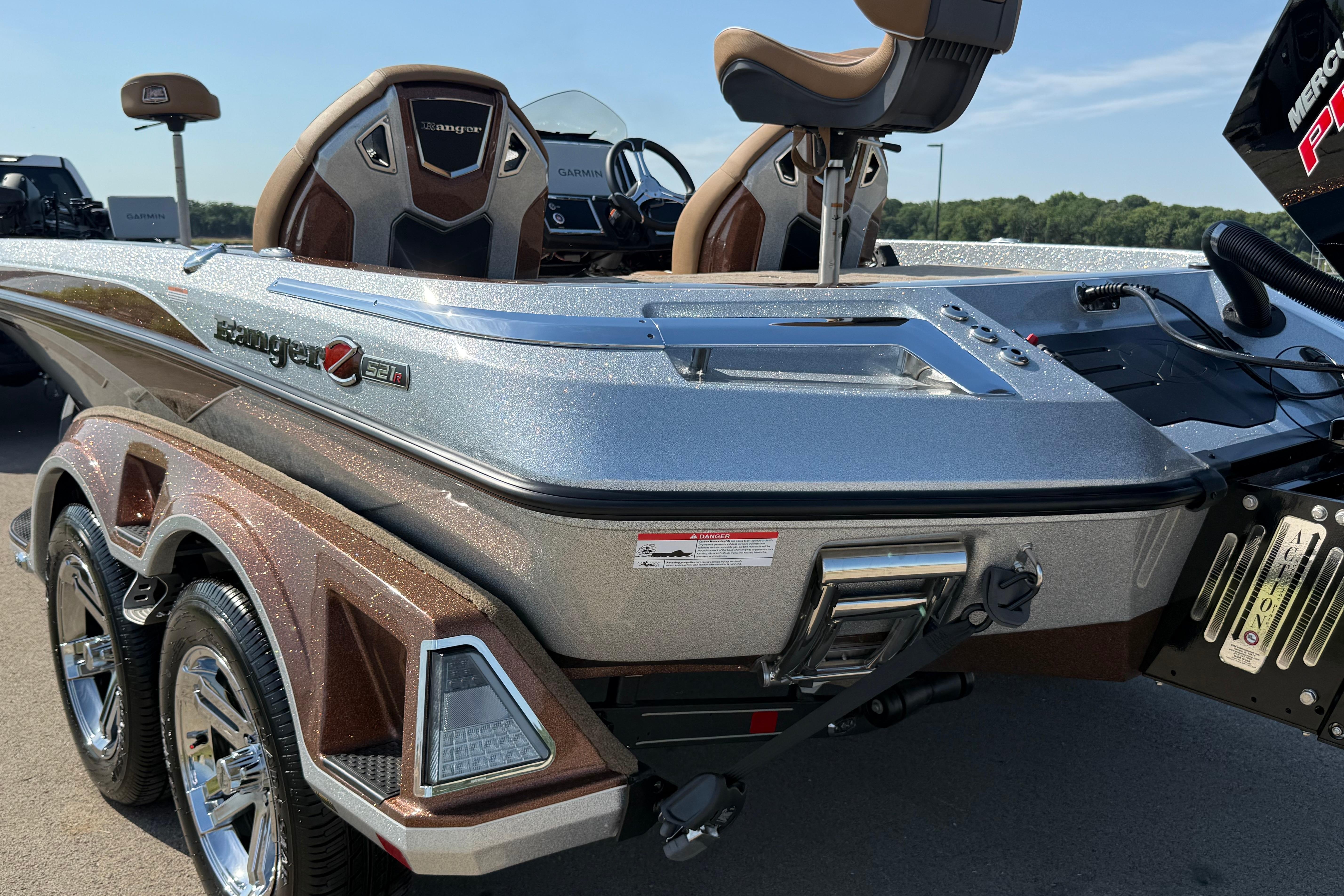 2026 Ranger Z521R boat with sleek design and modern features, parked outdoors.