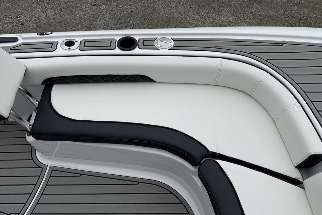 2026 Tidewater 2500 Carolina Bay boat interior with sleek seating and modern design.