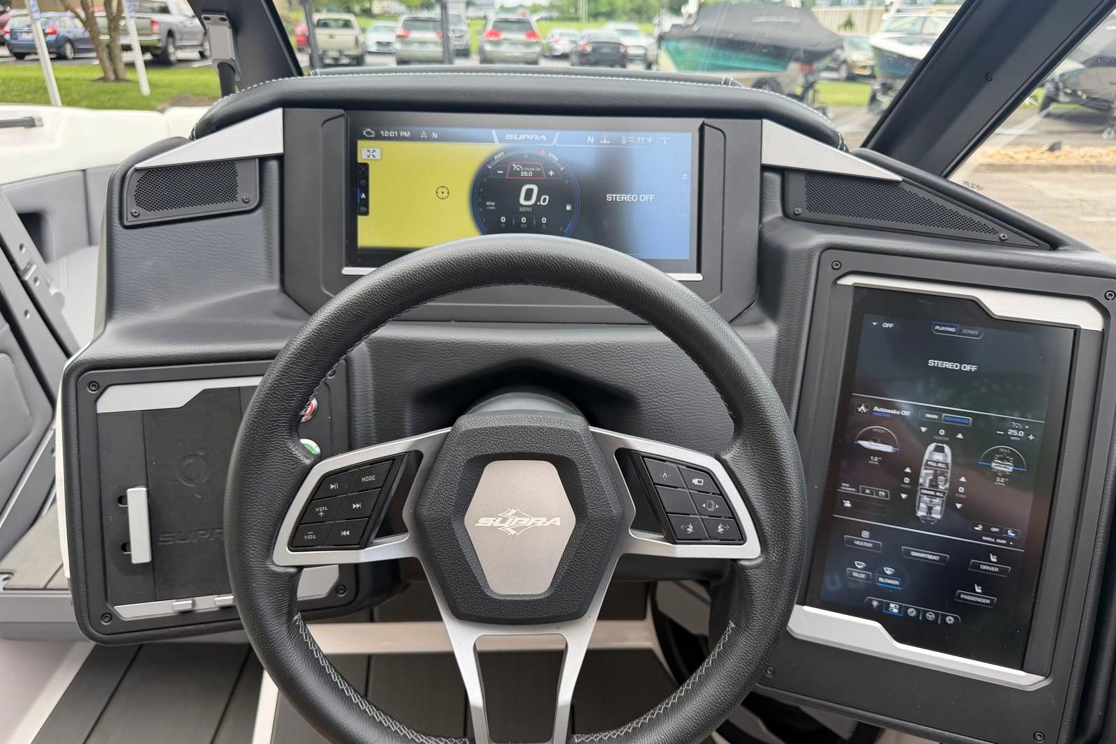 2024 Supra SE 550 dashboard with advanced digital displays and steering wheel controls.