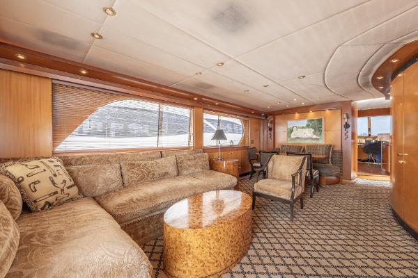 Luxurious interior of a 2001 Grand Harbour 76 yacht with elegant furnishings.