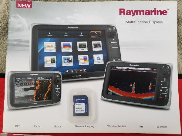 Raymarine multifunction displays with GPS, radar, sonar, and thermal imaging for Boston Whaler 235 Conquest.