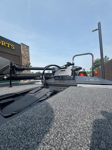 2025 Nitro Z20 XL Pro boat with advanced equipment, parked outdoors.