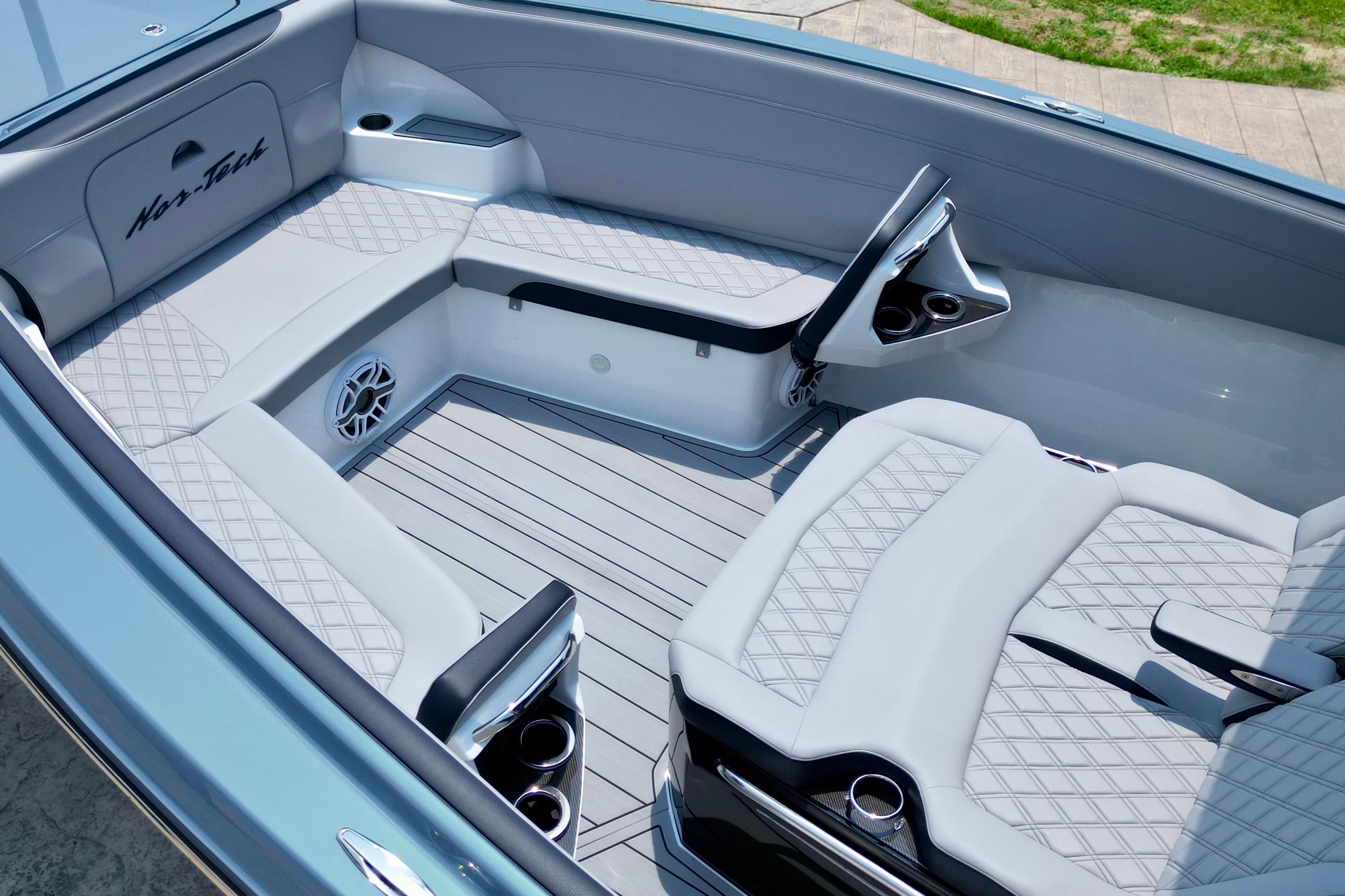 2025 Nor-Tech 340 Sport Center Console interior with luxurious seating and modern design.