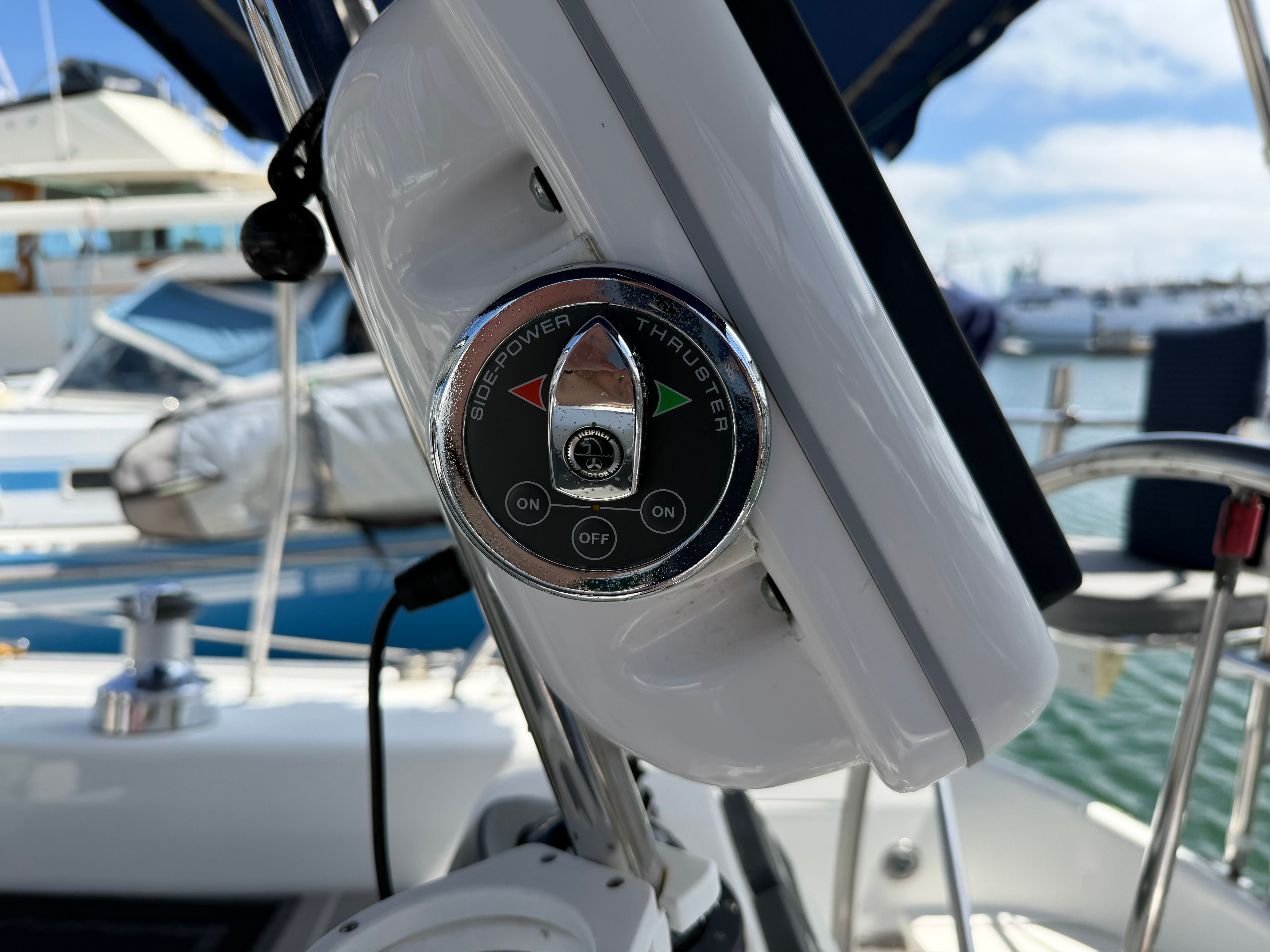 Side-Power thruster control on a Catalina 42 MkII yacht.