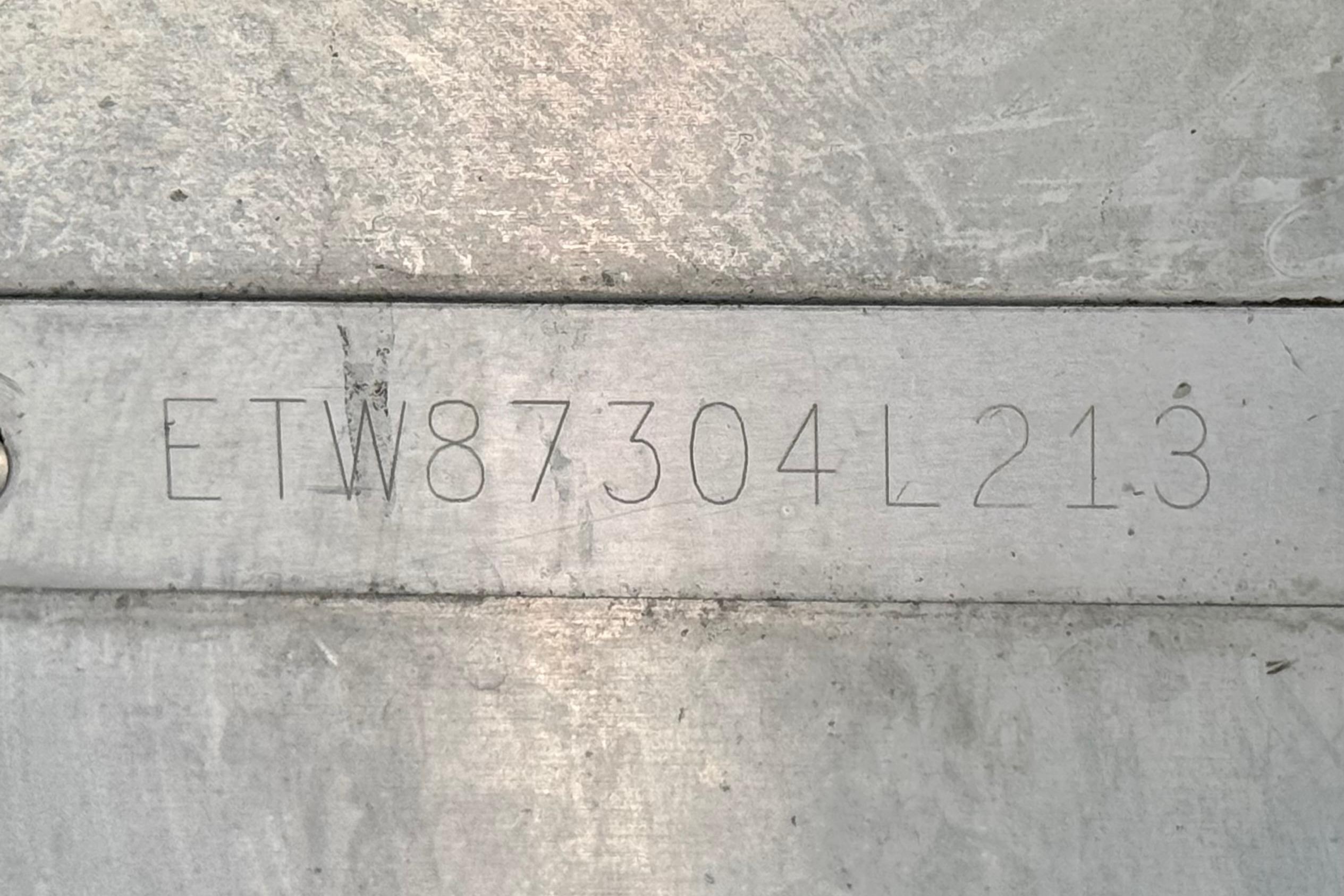 Hull identification number on a 2013 Bennington 2575QCW I/O boat.