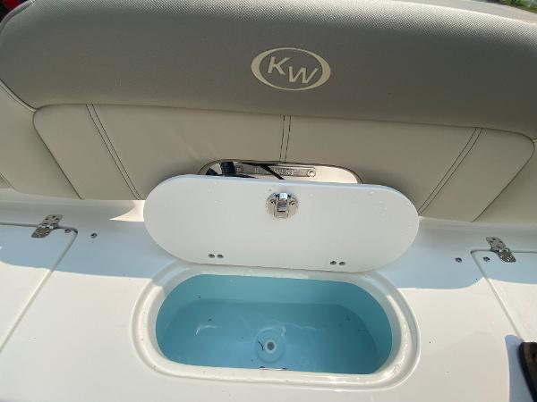 2024 Key West 203 FS boat livewell and seating.