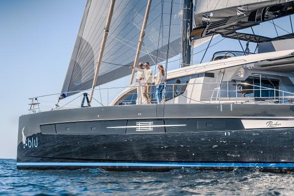 Luxury Privilege Signature 650 yacht sailing with passengers, 2025 model.
