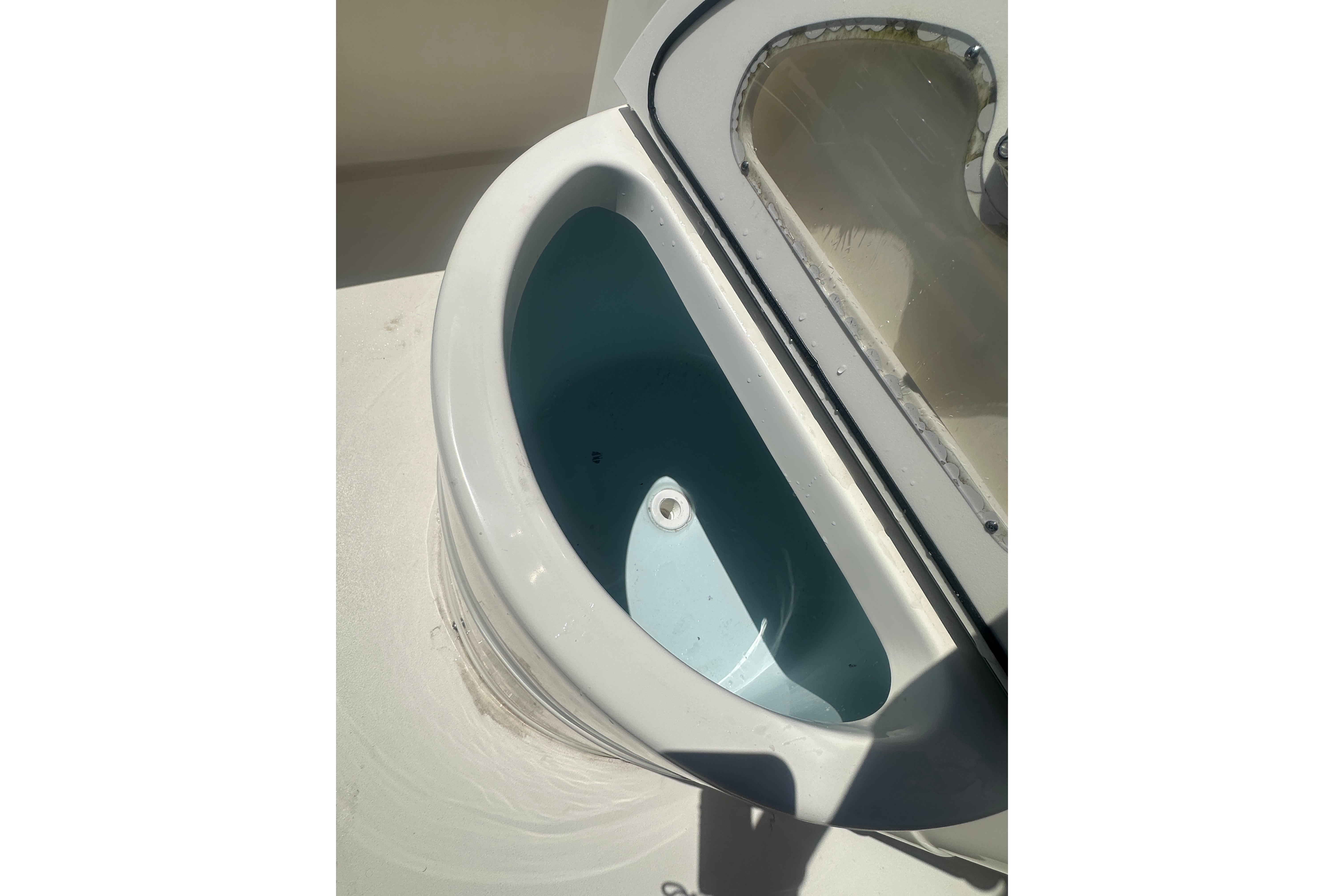 Livewell on 2026 Key West 239 FS boat, featuring a clean, oval design.