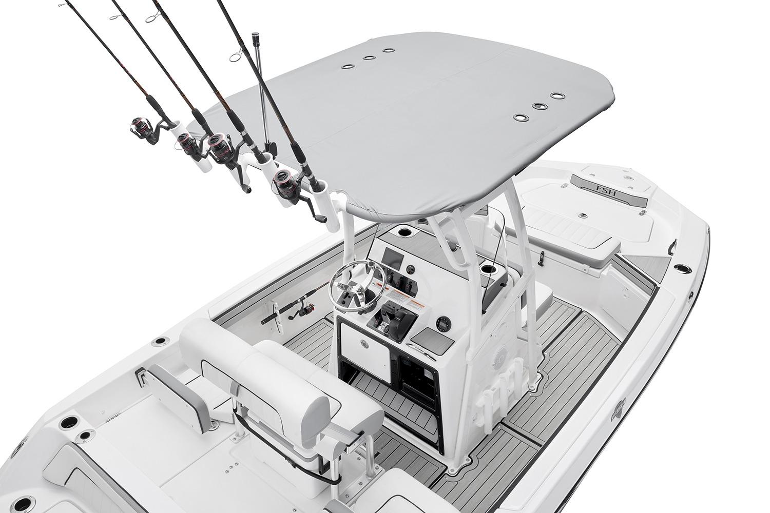 Manufacturer Provided Image: 2026 Yamaha Boats 195 FSH Sport with fishing rods and sleek design.