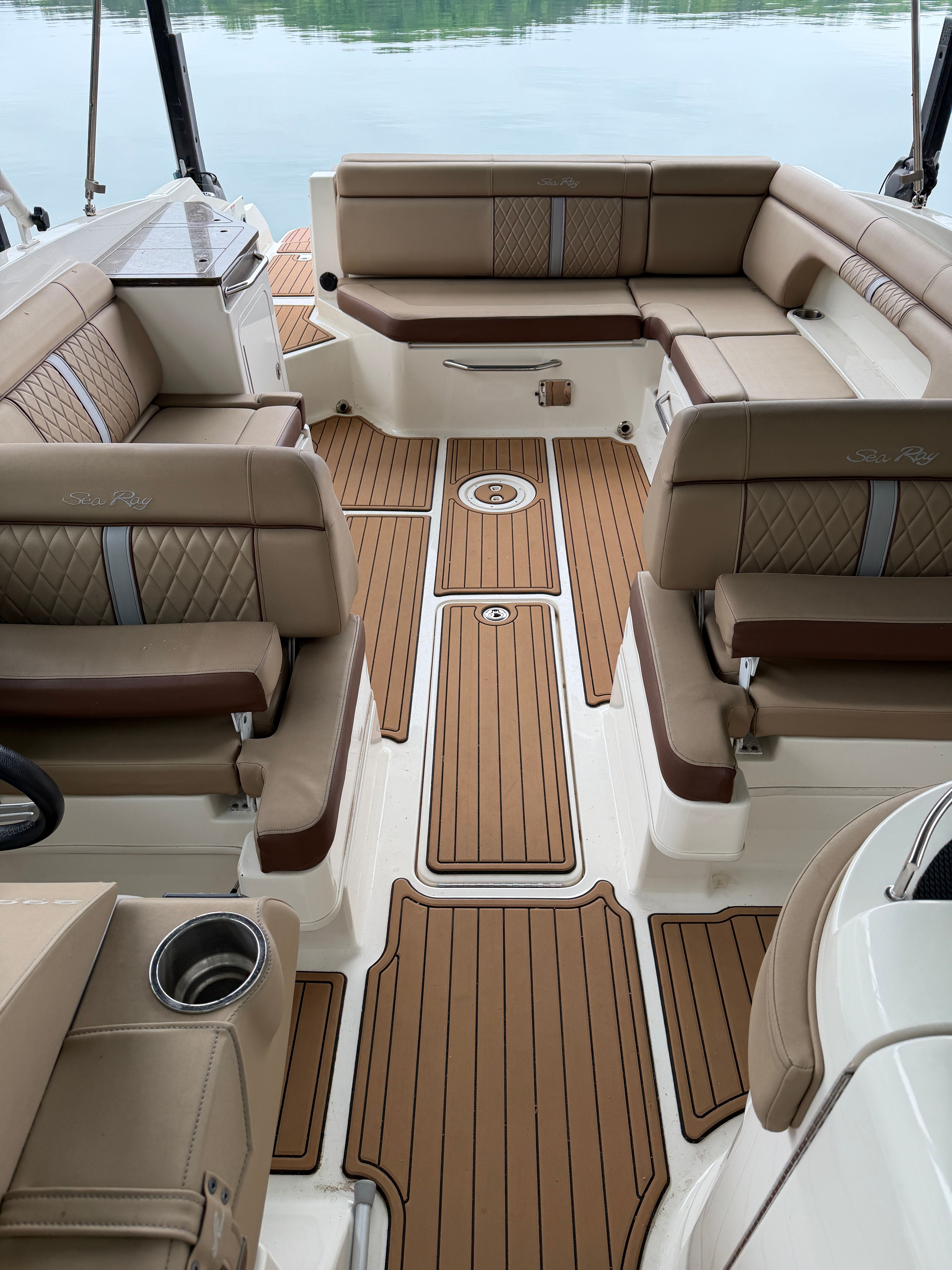 Interior of 2016 Sea Ray 290 Sundeck with luxurious seating.