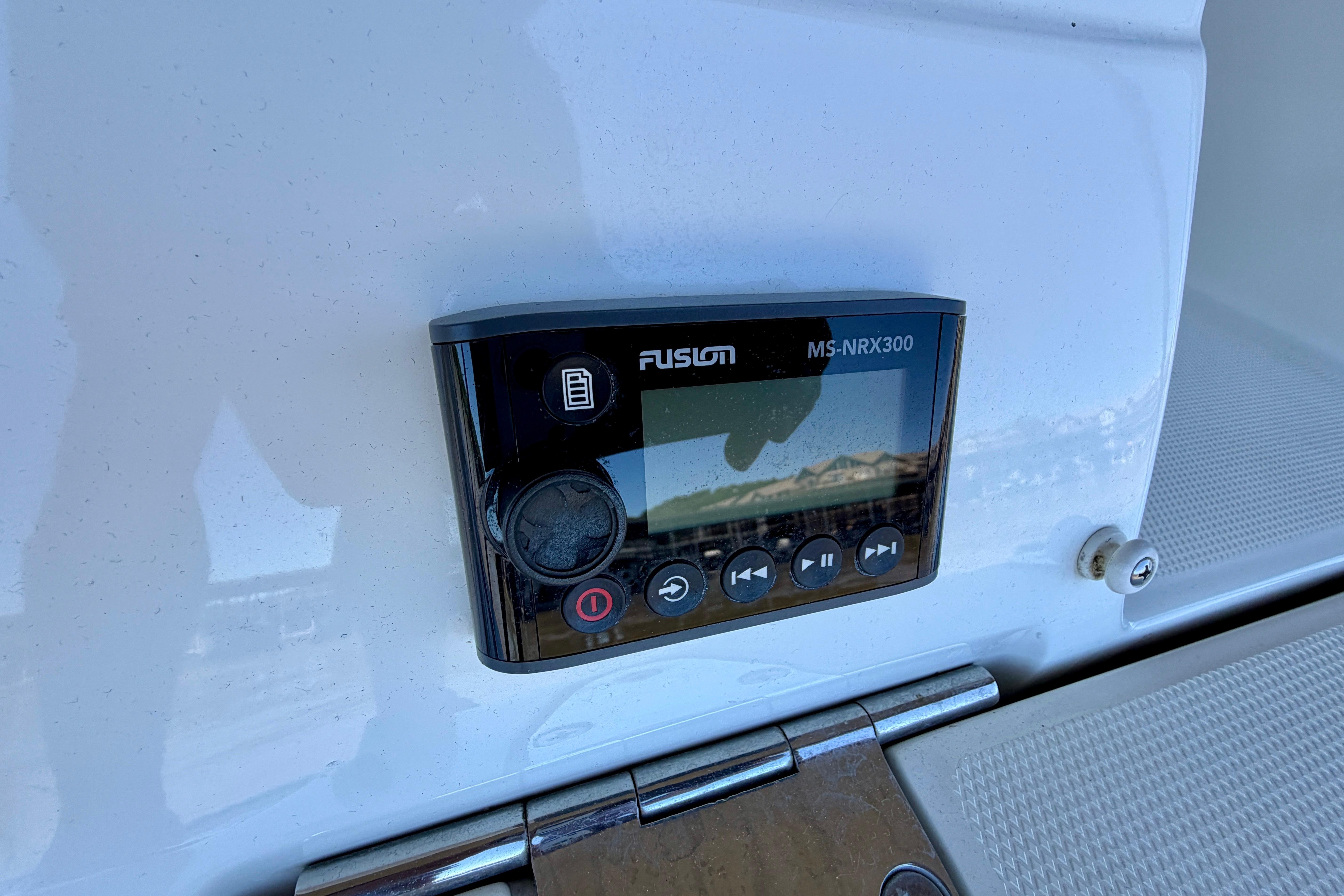 Fusion MS-NRX300 marine stereo on 2007 Sea Ray 270 SLX boat.