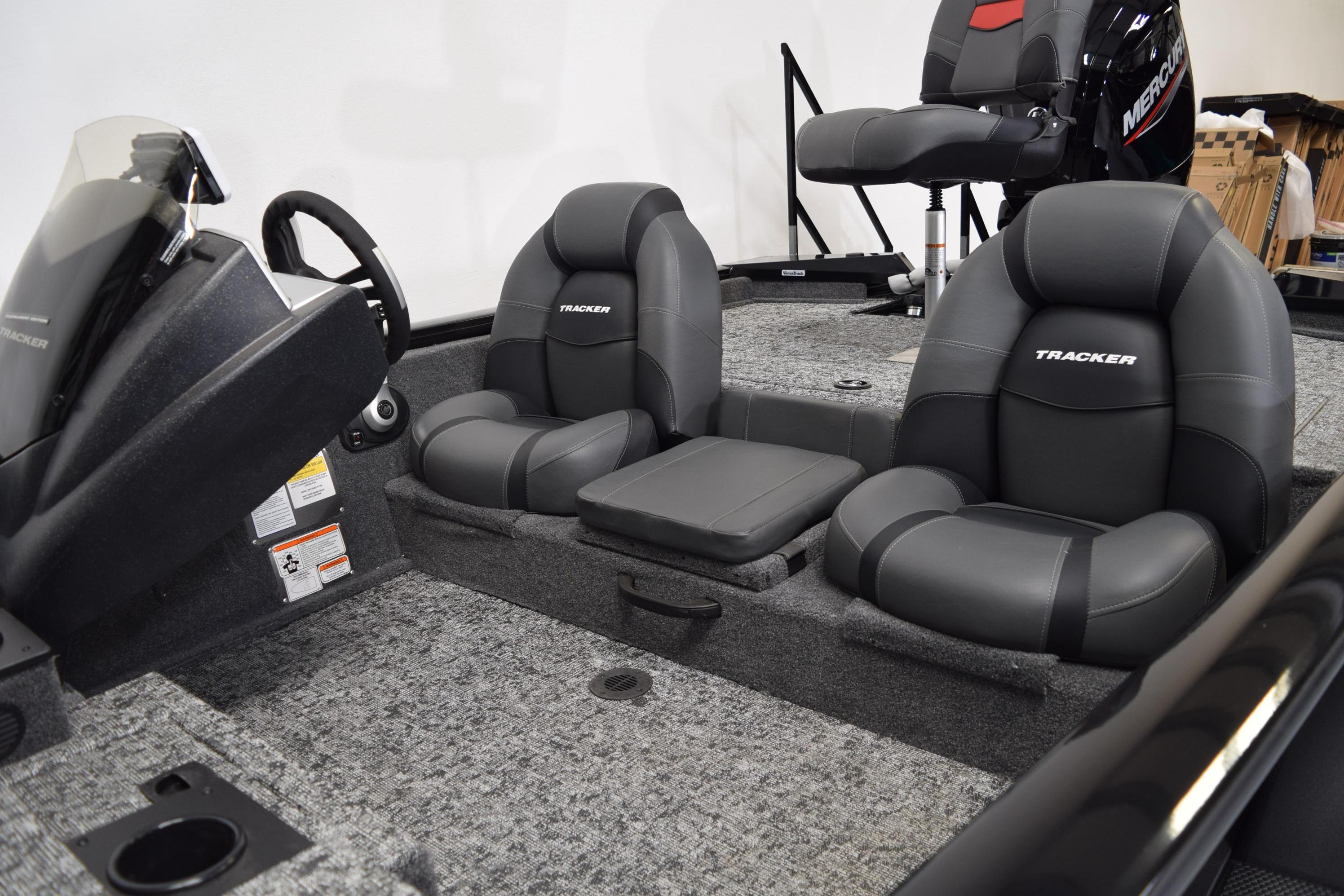 2026 Tracker Pro Team 175 boat interior with comfortable seating and modern design.