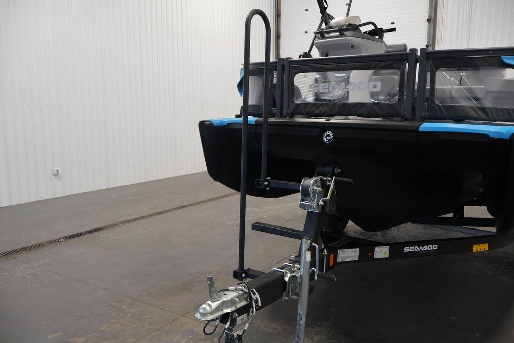2023 Sea-Doo Switch Sport Compact on trailer in indoor setting.