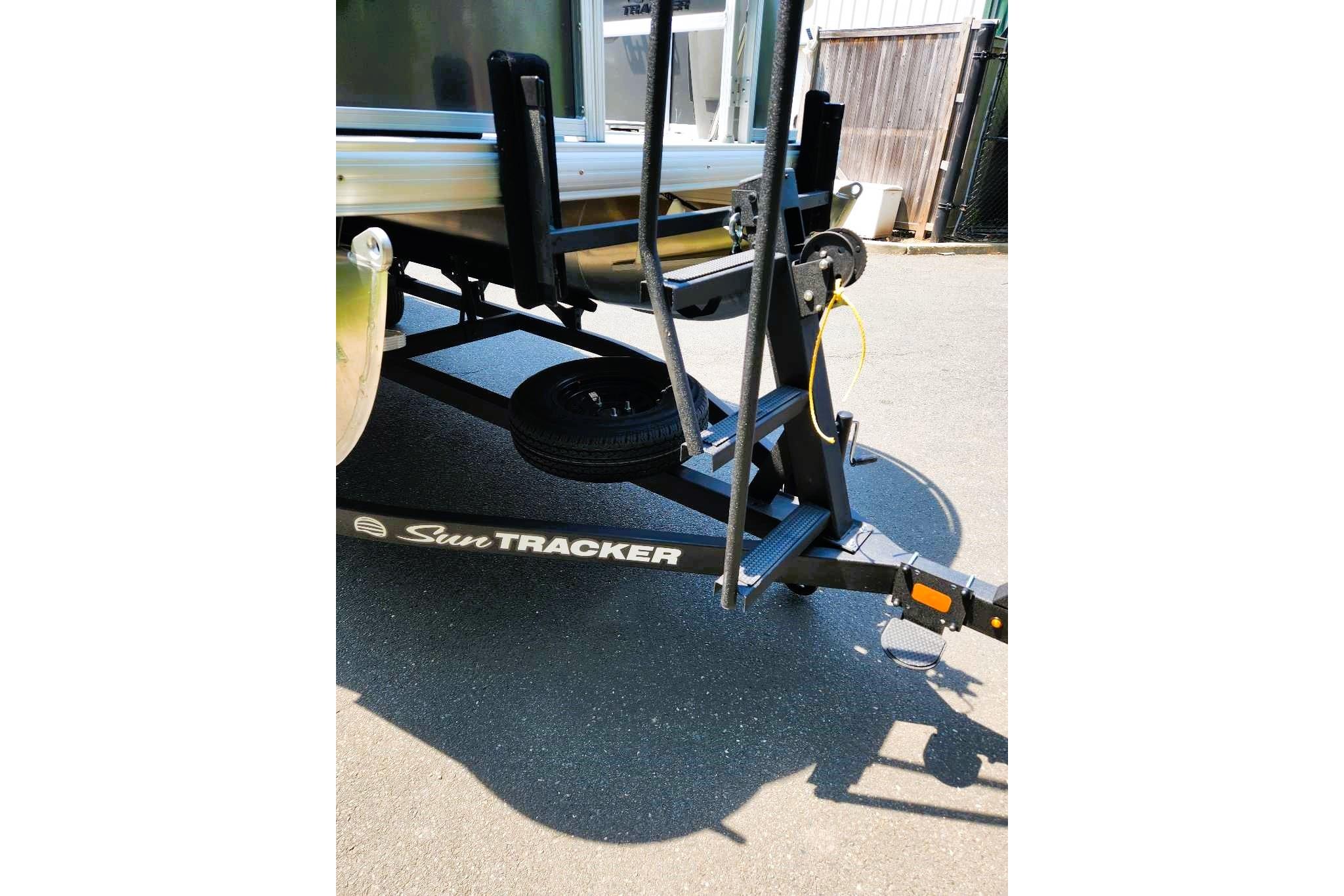 2026 Sun Tracker Bass Buggy 18 DLX trailer hitch and frame detail.
