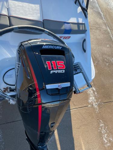 2024 Tahoe T18 boat with Mercury 115 Pro outboard motor.
